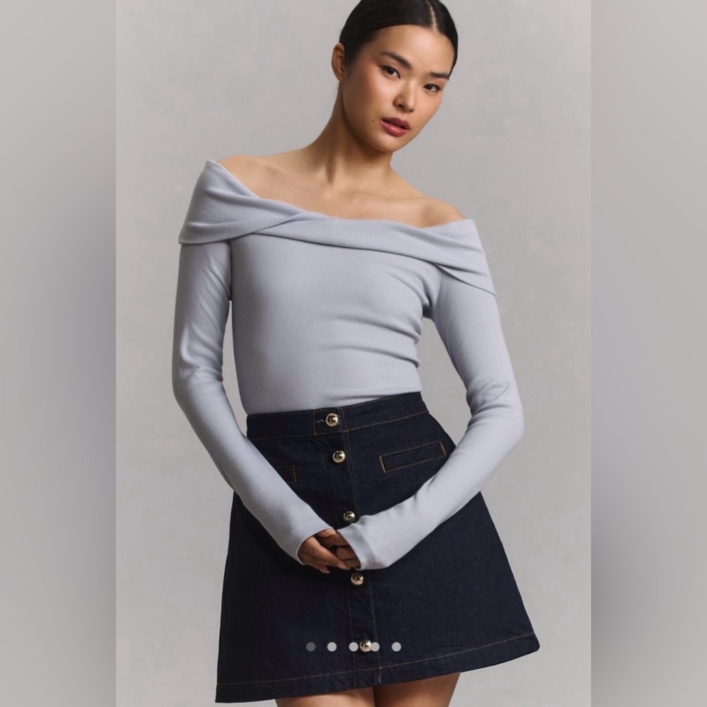 Pilcro Off-The-Shoulder Long-Sleeve Top